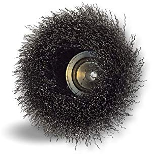 Lot de 3 brosses coupe rotative pour disqueuse ou meuleuse d'angles | Lot de 3 | 2 rangs | Ø extérieur 120 mm | Garnissage acier ondulé dur 0,30 mm | Alésage filetage femelle M14 | Kibros 2412AT14x3