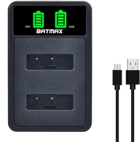 Batmax Rapid EN-EL20 LCD Dual USB Battery Charger for Nikon EN-EL20,Nikon EN-EL20a, Nikon Coolpix P1000, Nikon 1 J1,Nikon 1 J1/1 J2/1 J3/1 S1/1 V3, Blackmagic Pocket Cinema Cameras