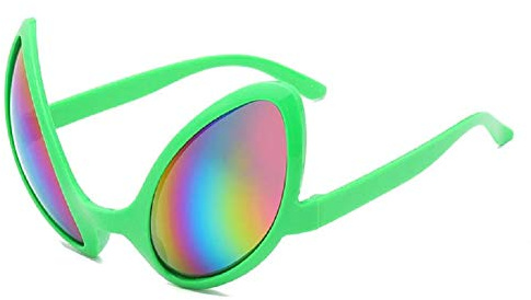 Alienbrille Ufo Alienaugen Accessoire Halloween Karneval Verkleidung Aliens ET Gruselig Horror Erwachsene Cosplay Grün Bunte Gläser