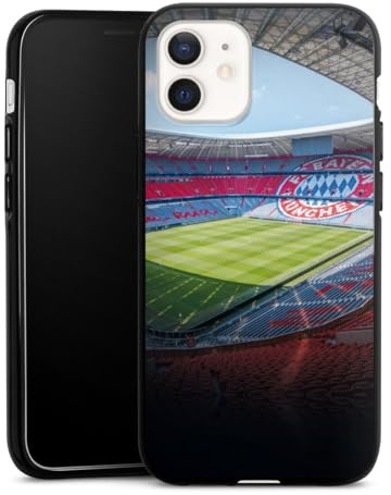 Silikon Hülle kompatibel mit Apple iPhone 12 Case schwarz Handyhülle FC Bayern München FCB Stadion