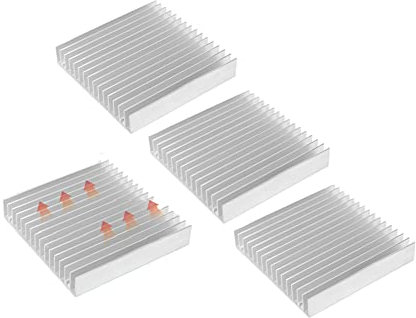 4-teilige Kühlkörper, 100 mm * 18 mm * 100 mm Aluminium-Kühlkörperkühler-Wärmeableitungsteile, für Router, CPU, IC-Radikatoren, Leiterplatten usw.