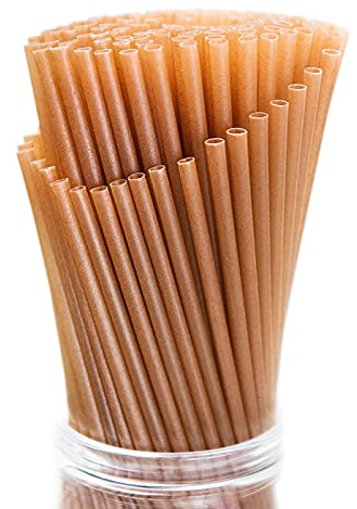 Zuckerrohr-Strohhalme, 20,3 cm, stabil, biologisch abbaubar, plastikfrei, umweltfreundlich, kompostierbar, Smoothie-Strohhalme für Zuhause, Restaurant, Strandpartys, nicht neblig, 100 Stück
