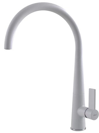 Elleci Rubinetto Miscelatore Cucina Monocomando Canna Girevole Athena Granitek 79 Grigio Aluminium MMKATH79