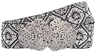 Hahn Damen Damen Trachtengürtel Stretch grau silber, DUNKELGRAU/SILBER, 90