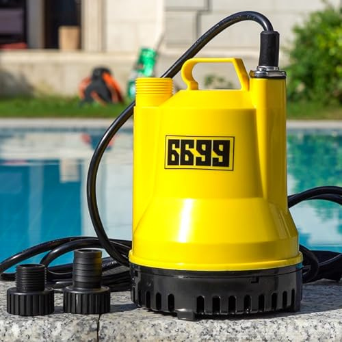 6699 1/6HP Tragbare Tauchpumpe, kleine Förderpumpe, Entwässerungspumpe, zum Entfernen von Wasser aus dem Haus von Überschwemmungen, Keller, Pool, Heizung ohne Tank, Pumpe