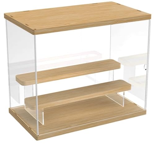 Joody 3 Etagere Vitrine Acrylique pour Collection Amiibo Figurine Manga Voiture Miniature, Anti-poussière Boite de Presentation des Coin, Medals, Souvenirs, 31.6x18x26,4 cm