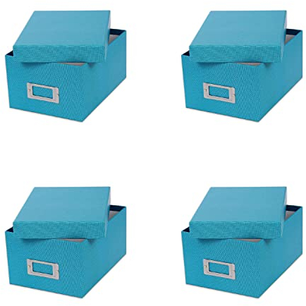 4x Goldbuch Fotobox Bella Vista bis 2800 Fotos 10x15 Foto Aufbewahrungsbox (türkis)