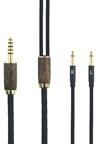 Cavo bilanciato da 4,4 mm maschio 6N OCC rame placcato argento cavo bilanciato 4,4 mm compatibile con Meze 99 Classics, per cuffie Meze 99 Neo guscio in legno di noce