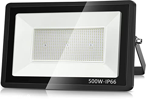 treoir LED Strahler Außen 500W, LED Fluter 50000LM Superhell LED Scheiwerfer Flutlicht, 6000K Kaltweiß IP66 Wasserfest Außenstrahler für Hinterhof, Auffahrt, Türen, Garage, Flur, Garten
