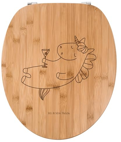 Mr. & Mrs. Panda WC Sitz Einhorn Cocktail - Geschenk, Einhörner, Unicorn, Toilette, Klobrille, Freundin, Klodeckel, Spruch, Toilettendeckel, Einhorn