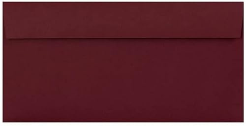 DL (110mm x 220mm) Coloured Envelopes for Greetings Cards Party Invitations & Craft - Pack of 30 (Burgundy Red Peel & Seal)
