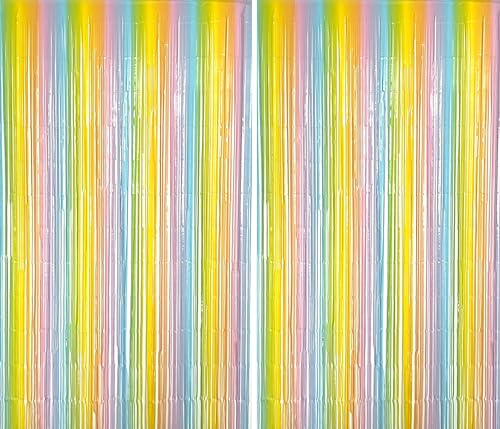 2 Stück Lametta Vorhänge Schwarz Glitzer Hintergrund Dekoration Folien Fransen Silvester Geburtstag Hochzeit Partydeko Luftschlangen Deko für Disco Party Hochzeit Party Dekoration Neujahr