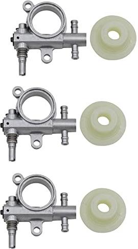YUMIN 3Set 2500/3800 Ricambi per Motoseghe Pompa Olio per Motosega con Ingranaggio Un Vite Fine Adatta per Motosega 25CC