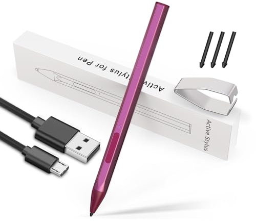 Stylet pour Microsoft Surface Pro 9/X/8/7/6/5/4/3, Surface Go/Go2/Go3, Book4/3/2, Surface Laptop/Studio (Rouge)