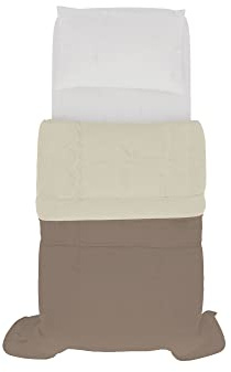 Italian Bed Linen SOGNI E CAPRICCI Sommer-Steppdecke, zweifarbig, Turteltaube/Creme, 150 x 200 cm