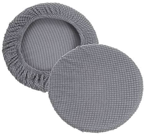 PATIKIL 11 Rund Barhocker Bezug 2 Pack Elastische Hocker Kissen Bezug für Durchmesser 11-16 Stuhl Hell Grau