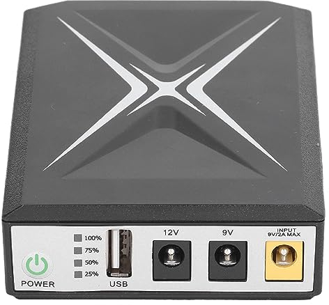 Mini-USV-Batterie-Backup mit 2 DC-Ausgangsschnittstellen, DC 12V/2A 8800mAh Standby-USV-System, Unterbrechungsfreie Stromversorgung für LED-Lichtleiste, Router, USV-Batterie-Backup