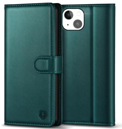 Kuafcase Compatible for iPhone 15 Plus Case with 4 Card Slots Magnetic Closure Kickstand Shockproof Protective Phone Case Compatible for iPhone 15 Plus - Green