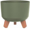 Prosperplast Gracia vaso da fiori con gambe rimovibili incl. inserto per uso interno ed esterno Fioriera rotonda in plastica (⌀ 200mm, Verde)
