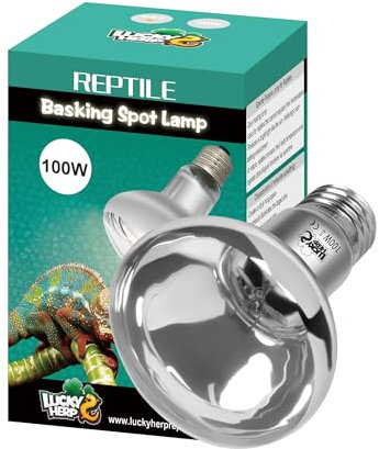 LUCKY HERP Reptile Heat Lamp Bulb, 100W Basking Spot Heat Bulb for Reptiles, Vivarium UVA Heat Light for Tortoise, Bearded Dragons, Lizards, Chicks, Dog