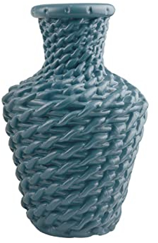 Florero de Estilo Nórdico para Decoración del Hogar, Decoración Moderna Minimalista del Hogar de 7,5 Pulgadas, Decoración de Flores de Plástico, Jarrón de Ratán de Imitación,