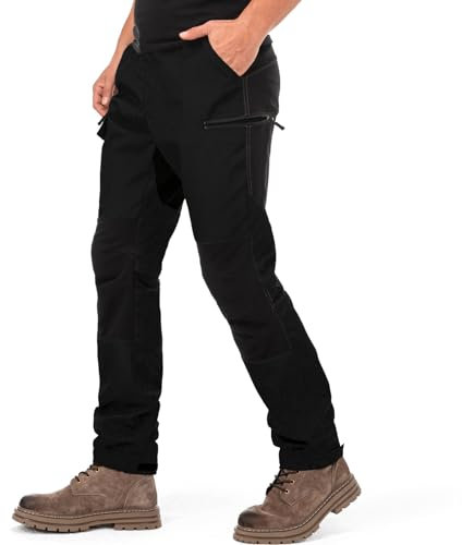 yeyity Wanderhose Herren Outdoor Hosen Robust Atmungsaktiv Langlebig Taktische Hose Arbeitshosen Männer zum Outdoor-Aktivitäten und Außenarbeiten(9925,Schwarz,2XL)