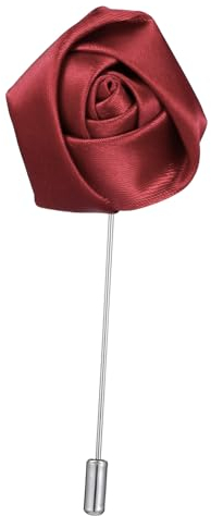 Warmhm Herren Handgefertigte Rose Blumen Boutonniere Krawattennadel Anstecknadel Für Festliche Anlässe Weinrot Elegantes Accessoire Für Hochzeit Business Und Feierlichkeiten
