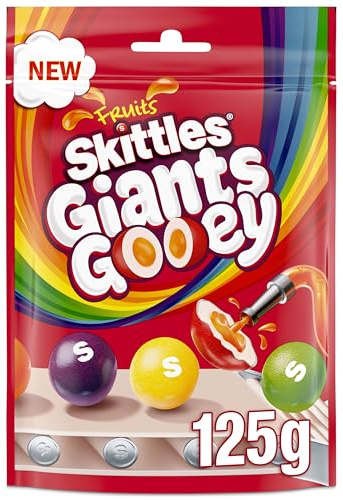 Skittles Giants Gooey Vegane Süßigkeitentasche, Süßigkeiten, 125 g