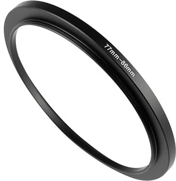 WIIYE Anello adattatore stepping up da 77 mm a 86 mm, anello filtro step up da 77 mm a 86 mm, per tutte le marche UV ND CPL metallo stepping up anello adattatore filtro (da 77 mm a 86 mm)