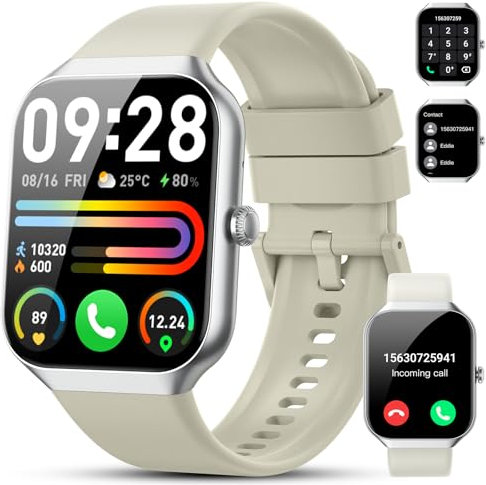 Smart Watch for Men Women Answer/Make Calls, 1.96 Fitness Watch, Fitness Tracker with Heart Rate Sleep Monitor, Step Counter, 110+ Sports Activity Trackers, IP68 Waterproof Smartwatch for Android iOS