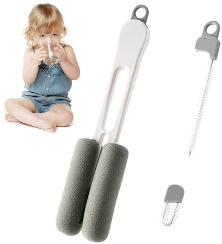 AUTOECHO Water Bottle Cleaning Brush | Scrub Cleaner Brush | Bottle Lid Cleaning Brush, Crevice Brush for Cleaning Sport Bottles, Beer Bottle and Jugs