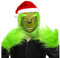 Fehodun 3 Teiliges Grinch Maske Weihnachten Grün Maske Grinch Grün Gesichtsmaske mit Weihnachtsmütze und Handschuhen Halloween Gruselige Latex Vollkopfmaske Kostüm