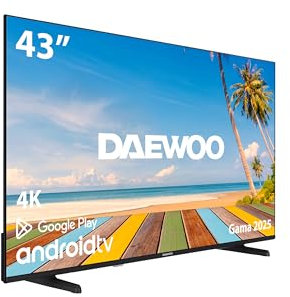Daewoo 43DM60UA - Android TV 43 Pulgadas 4K HDR, Dolby Vision & Dolby Atmos, Chromecast Built In, Bluetooth, Compatible con Google Assistant