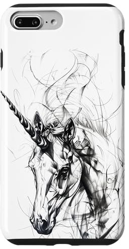 Hülle für iPhone 7 Plus/8 Plus Einhorn Pferd Skizze Fantasie Fabelwesen Kunst Zeichnung