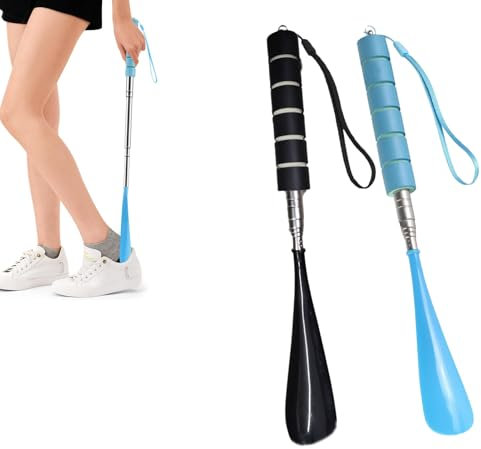2 Stück Schuhlöffel Lang,Schuhlöffel,Schuhanzieher,Schuhanzieher Lang,Schuhlöffel Lang Kunststoff,Schuhlöffel Ausziehbar,29–70cm Schuhlöffel Lang Für Personen Mit Eingeschränkter Mobilität