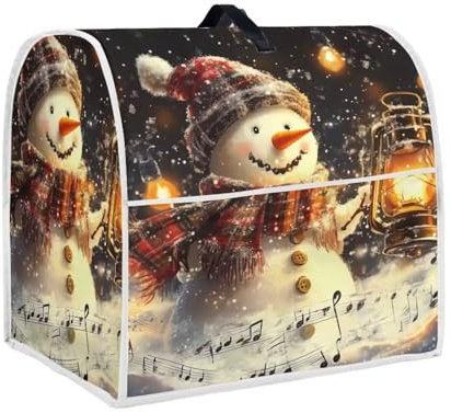 TOADDMOS Merry Christmas Snowman Stand Mixer Cover Food Mixer Protector Kitchen Blender Stain Resistant Protective Kitchen Mixer Cover with Pocket