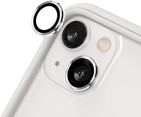 RhinoShield Protection d'objectif en verre trempé 9H compatible avec [iPhone 13 mini / 13] | Résistance aux chocs et aux rayures, haute clarté, protection anti-éclats, techn anti-buée - Argent