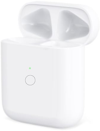 Meliif Charging Case Replacement for Air pods 1st & 2nd Generation, Wireless Charger Case Only, with Blue-tooth Pairing Sync Button, 450 mAh Built-in Battery, White
