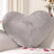 Yhoelata Herzkissen, Hellgrau Herzform Kissen Kuschelkissen, Love Zierkissen Aesthetic, Plüsch Kissen für Wohnzimmer Sofa Kind Schlafzimmer Bett, 25x35 cm