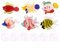 Zktfyshk Juego de 6 colgantes de cristal con forma de burbujas de peces para decoración de acuario, flotadores para decoración