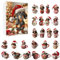 Flacher 2d Dackel Adventskalender 2024, Lustiger Adventskalender 2024, Dackel Kalender 2025, Hund Adventskalender 2024, für Weihnachtsbaum Dekoration Xmas Geschenke (C)
