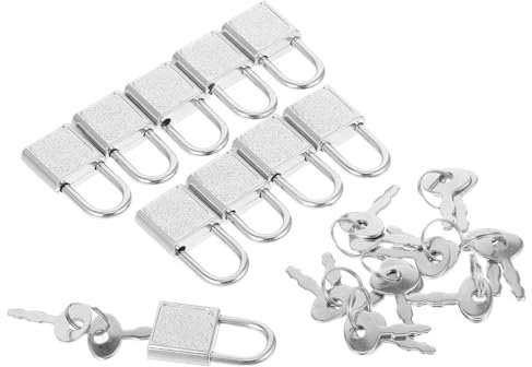 CATIEBYE 10stücke Mini Vorhängeschloss Aus Silber Mit Schlüssel Gepäckschloss Schmuckschloss Für Handtasche Koffer Aufbewahrungsbox Tagebuch Fenster Schranktür Box Tasche Brust Antiquität