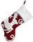 Amosfun Weihnachten Socke Decor Weiß Bestickt Schneeflocke Schlitten Hirsch Strumpf für Weihnachten Baum
