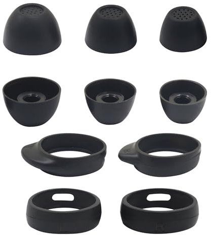 Replacement Eartips Galaxy Buds FE Ear Tips Earbuds,S/M/L Mixed Size Soft Silicone Earbuds Eartips,Flexible Rubber Cover Skin Accessories,Samsung Galaxy Buds FE 5 Pairs-Black