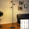 Kowanie Stehlampe Vintage Wohnzimmer Schwarz: Stehleuchte Industrial Standleuchte 3 flammig aus Glas E14 Fassung Metall Standlampe inkl. 6 × 4W 2700K Leuchtmittel Leselampe für Schlafzimmer Büro