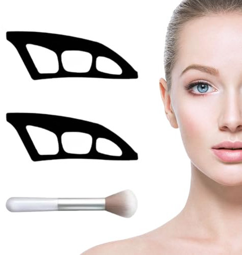 LUMOOM 3PCS Lidschatten Schablone, Wiederverwendbares Eyetour Eyeshadow Tool, 2× Eyeliner Schablone und 1× Lidschatten Applikator, für Anfänger und Mädchen Augen Make-up Hilfe