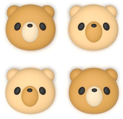 playvital Joystick Caps Kappen (4 Stück) für Nintendo Switch 2 (2025), Cute Silikon Thumbstick Grip Cover für Joy Con 2, Stick-Abdeckungen für Switch 2 Zubehör – Cozy Bear