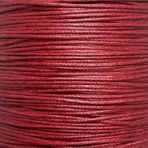 Cotton Waxed 100% Natural 1mm 30m / 30 colours Jewellery Making & Bracelet Necklace Craft, Decorating Stringing (30. Wine Red)