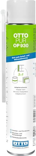 OTTO-PUR OP930 750 ml Pistolenschaum Montageschaum Für Verfüllung, Dämmung & Isolierung, Luftdichter Und Wasserfester Bauschaum Brunnenschaum Schallschutzschaum 58 dB Adapterschaum