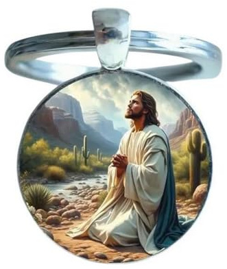 Schlüsselanhänger, Taschenschmuck Jesus im Gebet, Stahl